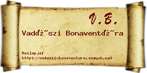 Vadászi Bonaventúra névjegykártya