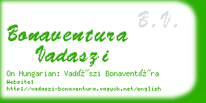 bonaventura vadaszi business card